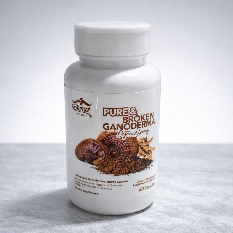Eternal Pure & Broken Ganoderma – Organic Reishi Mushroom Capsules (60 Count)