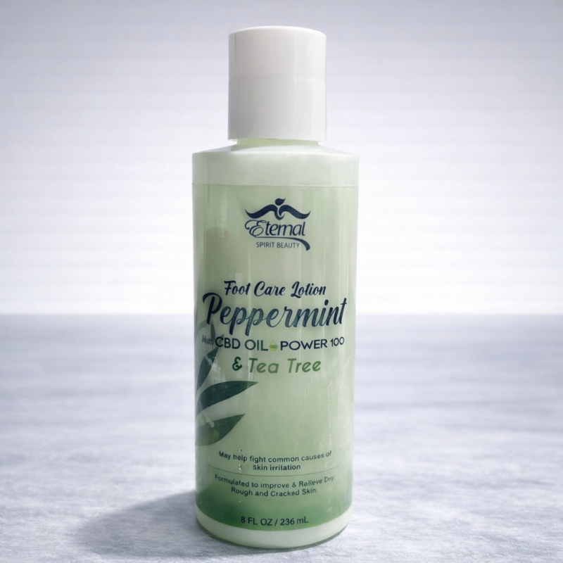 Peppermint Relief Foot Lotion – CBD & Tea Tree Cooling Therapy